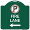 Signmission Fire Lane No Parking and Left Arrow, Green & White Aluminum Sign, 18" x 18", GW-1818-24020 A-DES-GW-1818-24020 - alternate 1